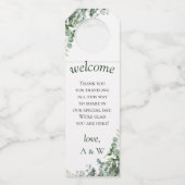 Elegant Greenery Eucalyptus Leaves Wedding Flessenhanger (Voorkant)