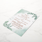 Elegant Greenery Eucalyptus Leaves Wedding Folie Uitnodiging (Gedraaid)