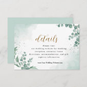 Elegant Greenery Eucalyptus Leaves Wedding Informatiekaartje (Voorkant / Achterkant)