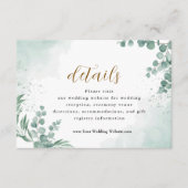 Elegant Greenery Eucalyptus Leaves Wedding Informatiekaartje (Voorkant)