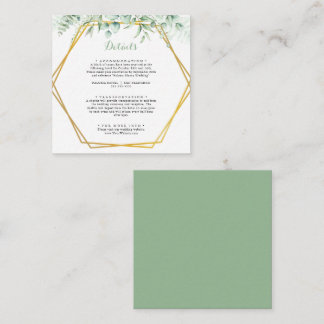 Elegant Greenery Eucalyptus Leaves Wedding Informatiekaartje