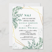 Elegant Greenery Eucalyptus Leaves Wedding Kaart (Voorkant)
