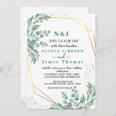Elegant Greenery Eucalyptus Leaves Wedding Kaart (Voorkant / Achterkant)
