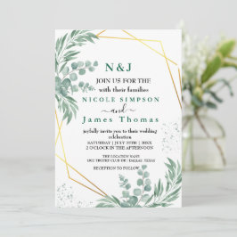 Elegant Greenery Eucalyptus Leaves Wedding Kaart