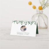 Elegant Greenery Eucalyptus Leaves Wedding Plaatskaartje (Achterkant)