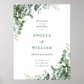 Elegant Greenery Eucalyptus Leaves Wedding Poster (Voorkant)