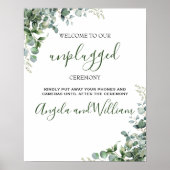 Elegant Greenery Eucalyptus Leaves Wedding Poster (Voorkant)