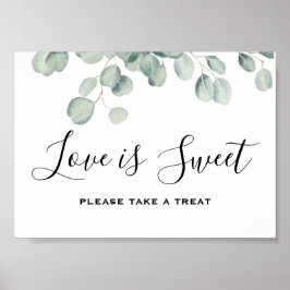 Elegant Greenery Eucalyptus Leaves Wedding Poster