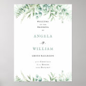 Elegant Greenery Eucalyptus Leaves Wedding Poster (Voorkant)
