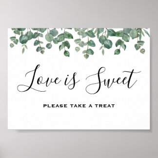 Elegant Greenery Eucalyptus Leaves Wedding Poster