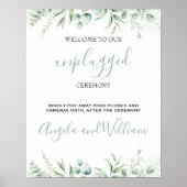 Elegant Greenery Eucalyptus Leaves Wedding Poster (Voorkant)