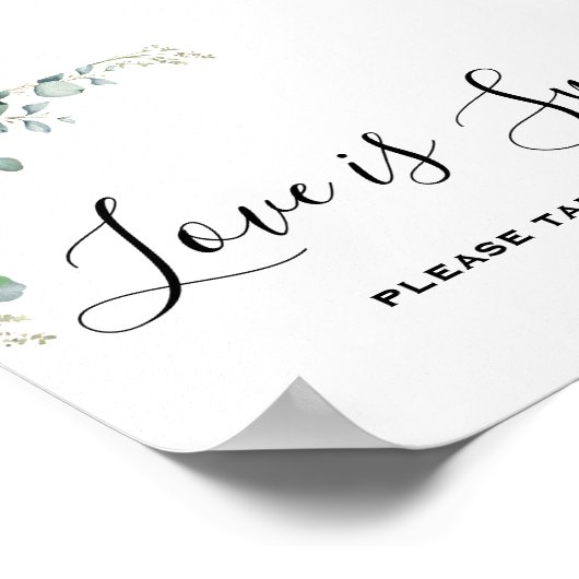 Elegant Greenery Eucalyptus Leaves Wedding Poster (Hoek)