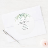 Elegant Greenery Eucalyptus Leaves Wedding Ronde Sticker (Envelop)