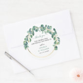 Elegant Greenery Eucalyptus Leaves Wedding Ronde Sticker (Envelop)
