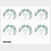 Elegant Greenery Eucalyptus Leaves Wedding Ronde Sticker (Vel)