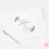 Elegant Greenery Eucalyptus Leaves Wedding Ronde Sticker (Envelop)