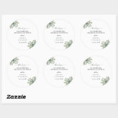 Elegant Greenery Eucalyptus Leaves Wedding Ronde Sticker (Vel)