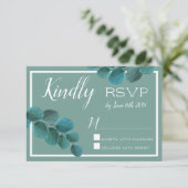 Elegant Greenery | Eucalyptus Leaves Wedding RSVP (Staand voorkant)