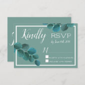 Elegant Greenery | Eucalyptus Leaves Wedding RSVP (Voorkant / Achterkant)
