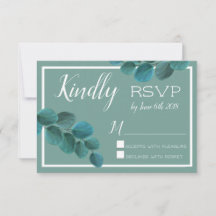 Elegant Greenery | Eucalyptus Leaves Wedding RSVP