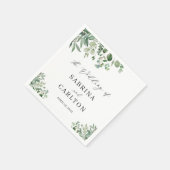 Elegant Greenery Eucalyptus Leaves Wedding Servet (Hoek)