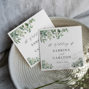 Elegant Greenery Eucalyptus Leaves Wedding Servet