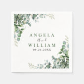 Elegant Greenery Eucalyptus Leaves Wedding Servet (Voorkant)