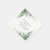 Elegant Greenery Eucalyptus Leaves Wedding Servet (Hoek)