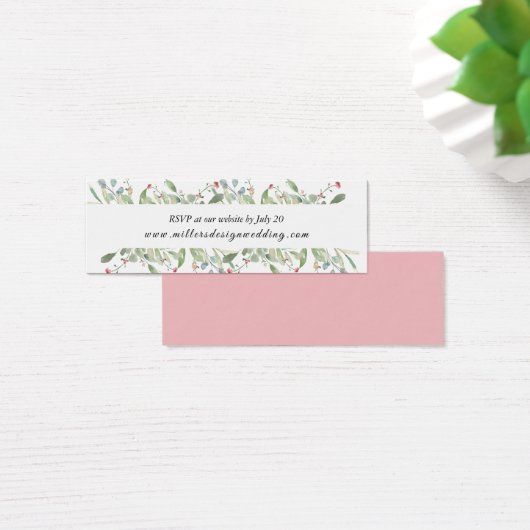Elegant Greenery Eucalyptus Leaves Wedding Website Mini Visitekaartjes (Bureau)