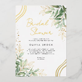 Elegant Greenery Eucalyptus Modern Vrijgezellenfee Folie Uitnodiging