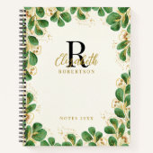 Elegant Greenery Eucalyptus Monogrammed Notitieboek (Voorkant)