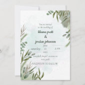 Elegant Greenery Eucalyptus Moss Sages Invitation Kaart (Voorkant)