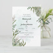 Elegant Greenery Eucalyptus Moss Sages Invitation Kaart (Staand voorkant)