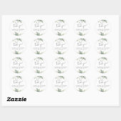 Elegant greenery eucalyptus names en trouwdatum ronde sticker (Vel)