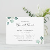 Elegant Greenery Eucalyptus Rehearsal Dinner Kaart (Staand voorkant)