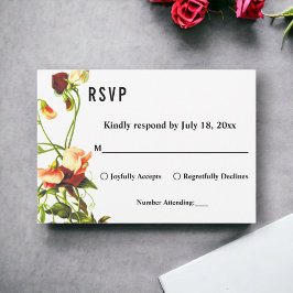 Elegant Greenery Eucalyptus Rozen Floral Wedding RSVP Kaartje