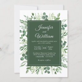 Elegant Greenery Eucalyptus Rustic Wedding Kaart