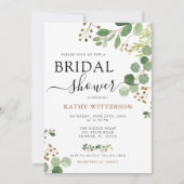 Elegant Greenery Eucalyptus Vrijgezellenfeest Kaart (Voorkant)