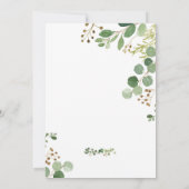 Elegant Greenery Eucalyptus Vrijgezellenfeest Kaart (Achterkant)