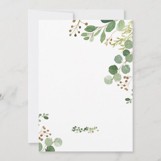 Elegant Greenery Eucalyptus Vrijgezellenfeest Kaart (Achterkant)