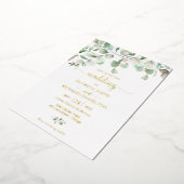 Elegant Greenery Eucalyptus Waterverf Wedding Folie Uitnodiging (Gedraaid)