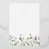 Elegant Greenery Eucalyptus Waterverf Wedding Folie Uitnodiging (Achterkant)