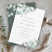 Elegant Greenery Eucalyptus Waterverf Wedding Kaart