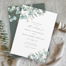 Elegant Greenery Eucalyptus Waterverf Wedding Kaart