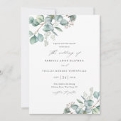 Elegant Greenery Eucalyptus Waterverf Wedding Kaart (Voorkant)