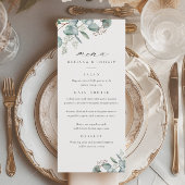 Elegant Greenery Eucalyptus Waterverf Wedding Menu