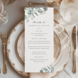 Elegant Greenery Eucalyptus Waterverf Wedding Menu