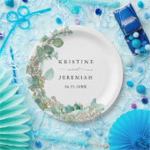 Elegant Greenery Eucalyptus Waterverf Wedding Papieren Bordje (Feest)