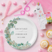 Elegant Greenery Eucalyptus Waterverf Wedding Papieren Bordje (Feest)