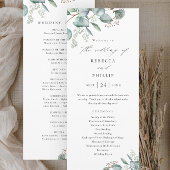 Elegant Greenery Eucalyptus Waterverf Wedding Programmakaart